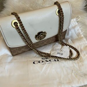 Coach White Monogram Parker 19